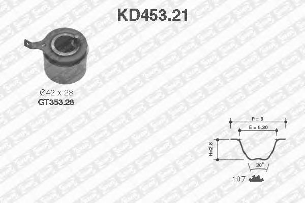 KD453.21 SNR correia do mecanismo de distribuição de gás, kit