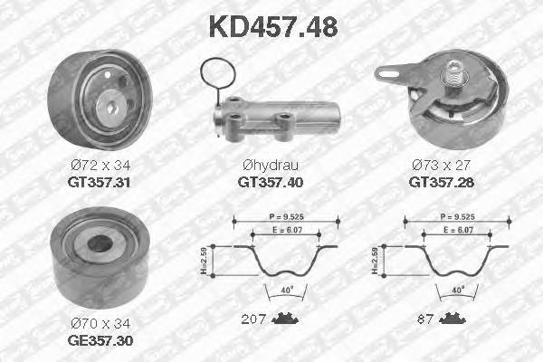 KD457.48 SNR correia do mecanismo de distribuição de gás, kit