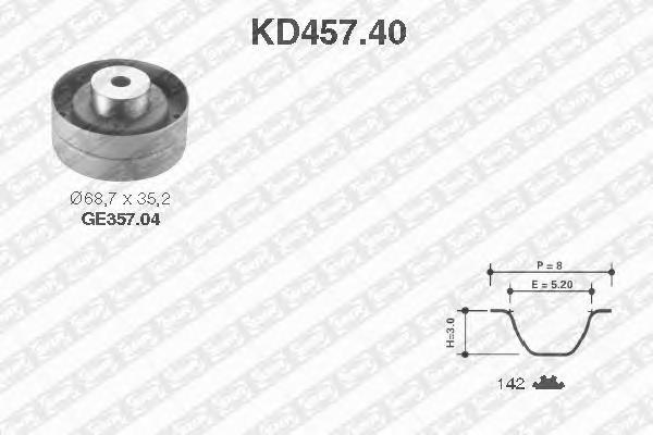 KD457.40 SNR correia do mecanismo de distribuição de gás, kit