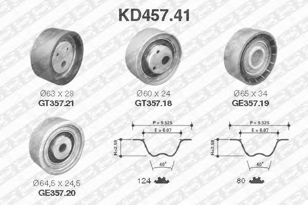 KD45741 SNR correia do mecanismo de distribuição de gás, kit