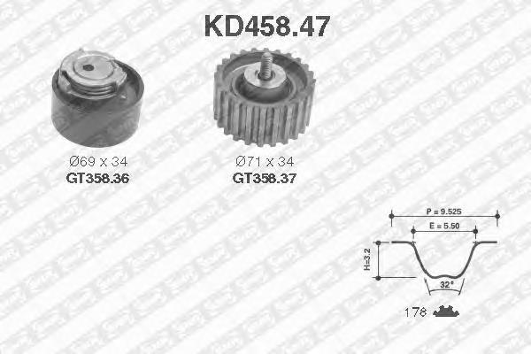 KD458.47 SNR correia do mecanismo de distribuição de gás, kit