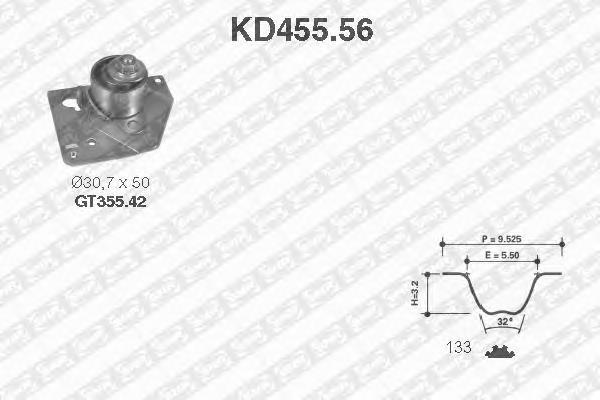 KD455.56 SNR correia do mecanismo de distribuição de gás, kit