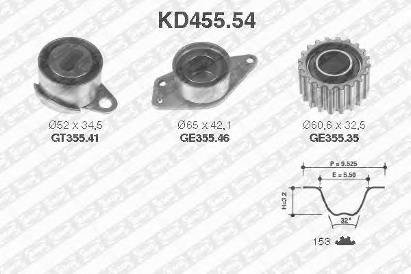 Correia do mecanismo de distribuição de gás, kit KD45554 SNR