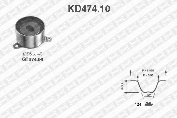 KD474.10 SNR correia do mecanismo de distribuição de gás, kit