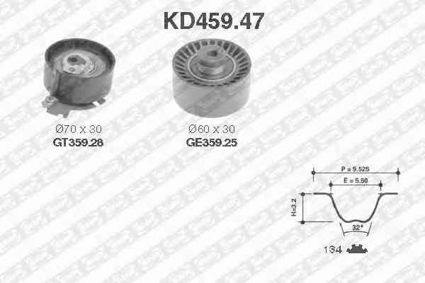 KD459.47 SNR correia do mecanismo de distribuição de gás, kit