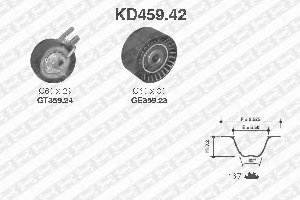 KD459.42 SNR correia do mecanismo de distribuição de gás, kit