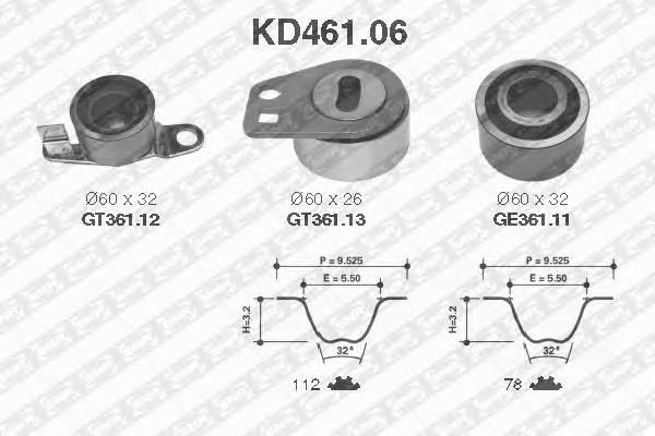 KD46106 SNR correia do mecanismo de distribuição de gás, kit
