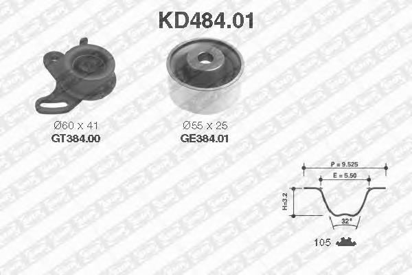 KD484.01 SNR correia do mecanismo de distribuição de gás, kit
