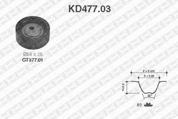 KD47703 SNR correia do mecanismo de distribuição de gás, kit