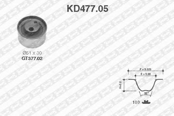 KD477.05 SNR correia do mecanismo de distribuição de gás