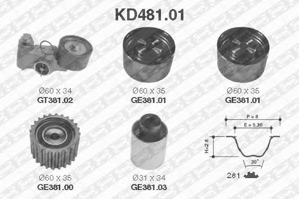 KD48101 SNR correia do mecanismo de distribuição de gás, kit