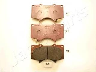 PA205AF Japan Parts Колодки передние