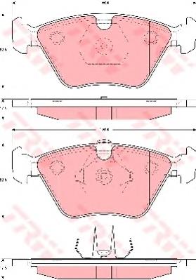 GDB1619 TRW sapatas do freio dianteiras de disco