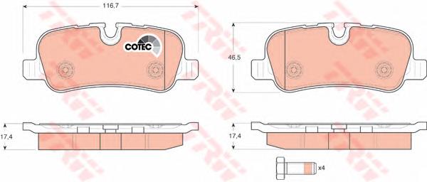 BPA1159.10 Open Parts sapatas do freio traseiras de disco