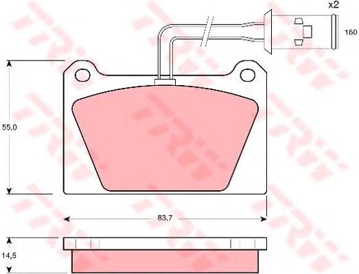 GBP258AF Land Rover sapatas do freio dianteiras de disco