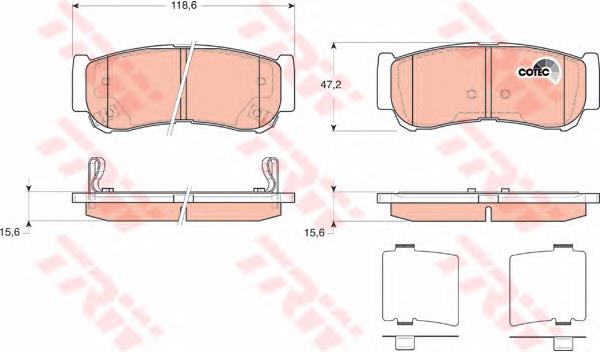 Задние дисковые колодки TRW GDB3419