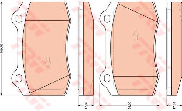 2M5J2K021BA Ford sapatas do freio dianteiras de disco