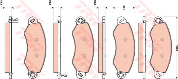 Передние тормозные колодки GDB1744 TRW
