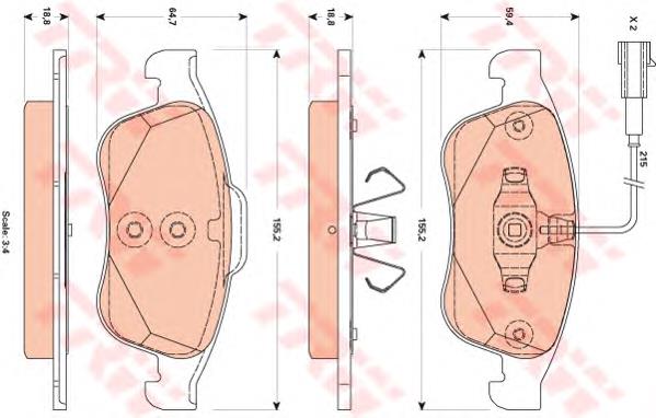 P23148 Brembo sapatas do freio dianteiras de disco