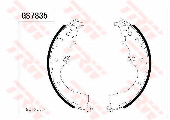 Sapatas do freio traseiras de tambor GF249AF Japan Parts