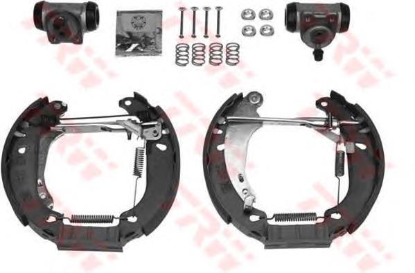 1611450680 Peugeot/Citroen sapatas do freio traseiras de tambor, montadas com cilindros, kit