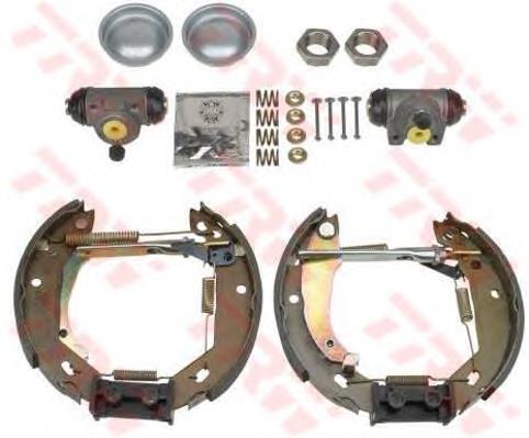 000042419C Peugeot/Citroen sapatas do freio traseiras de tambor, montadas com cilindros, kit