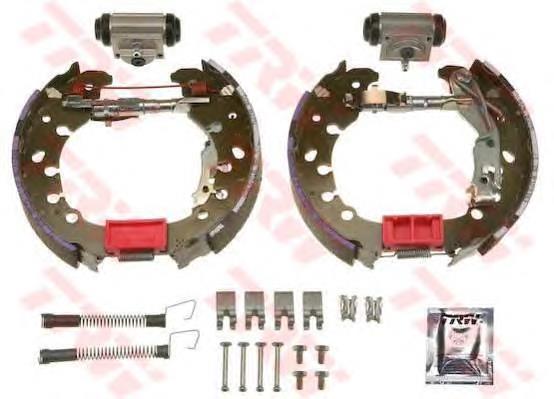 K59046 Brembo sapatas do freio traseiras de tambor, montadas com cilindros, kit