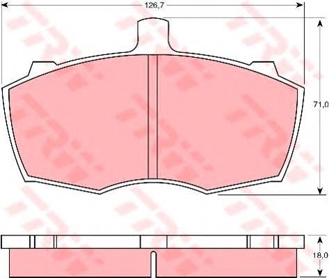 GDB760 TRW sapatas do freio dianteiras de disco
