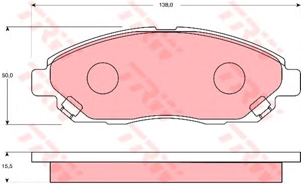 Колодки тормозные передние дисковые MR407900 Mitsubishi