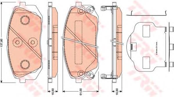 Sapatas do freio dianteiras de disco para KIA Sportage (SL)