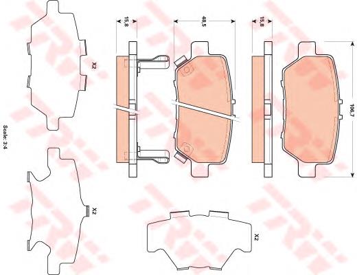 Купить GDB3512 TRW Колодки тормозные задние, дисковые