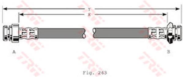 PHA364 TRW mangueira do freio dianteira