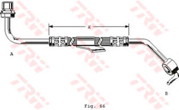 Передний левый тормозной шланг TRW PHD249