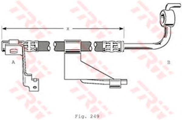 Передний левый тормозной шланг TRW PHD364