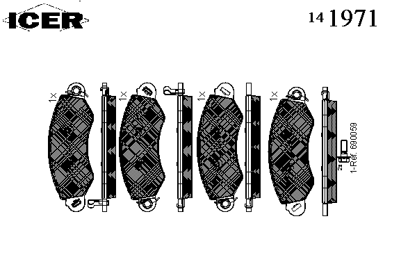 141971 Icer sapatas do freio dianteiras de disco