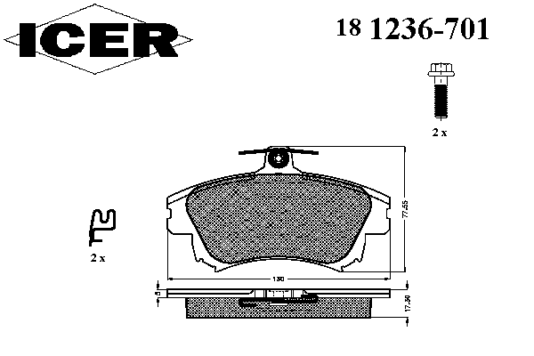 181236-701 Icer sapatas do freio dianteiras de disco