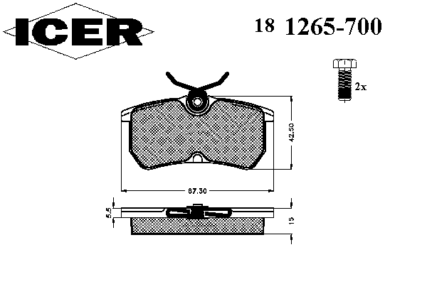 181265-700 Icer sapatas do freio traseiras de disco