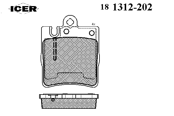 181312202 Icer sapatas do freio traseiras de disco