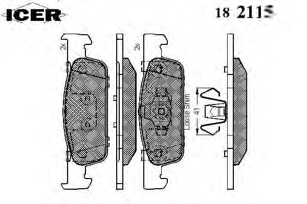 182115 Icer sapatas do freio dianteiras de disco