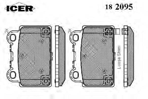 182095 Icer sapatas do freio traseiras de disco