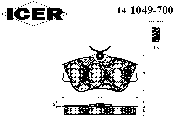 141049-700 Icer sapatas do freio dianteiras de disco