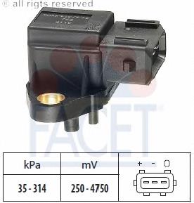 PS10164 Delphi sensor de pressão no coletor de admissão, map