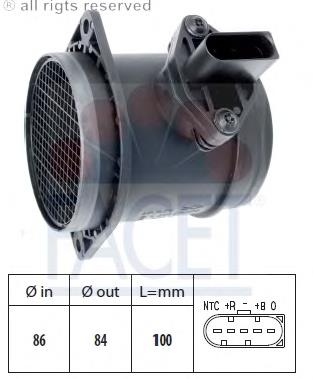 101194 Facet sensor de fluxo (consumo de ar, medidor de consumo M.A.F. - (Mass Airflow))