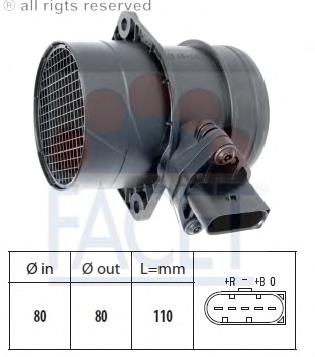 10.1213 Facet sensor de fluxo (consumo de ar, medidor de consumo M.A.F. - (Mass Airflow))