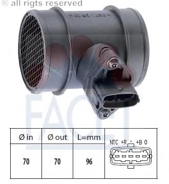 Sensor de fluxo (consumo) de ar, medidor de consumo M.A.F. - (Mass Airflow) para Fiat Marea (185)