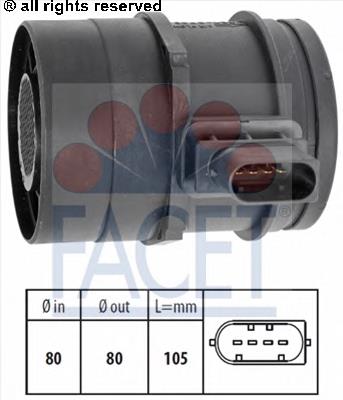 0281002586 Bosch sensor de fluxo (consumo de ar, medidor de consumo M.A.F. - (Mass Airflow))