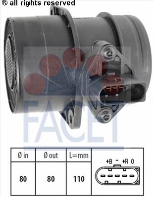 AF09560 Alfa E-Parts sensor de fluxo (consumo de ar, medidor de consumo M.A.F. - (Mass Airflow))