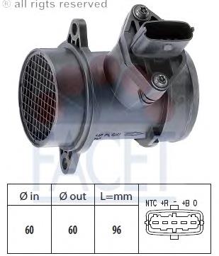 AF10241-12B1 Delphi sensor de fluxo (consumo de ar, medidor de consumo M.A.F. - (Mass Airflow))