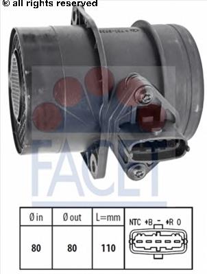 281644A000 Zetra sensor de fluxo (consumo de ar, medidor de consumo M.A.F. - (Mass Airflow))