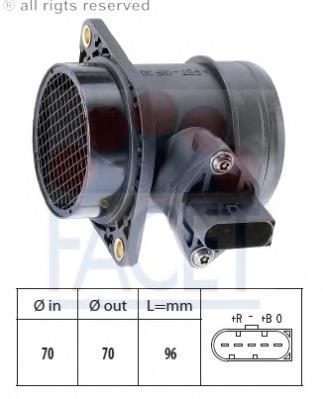 10.1284 Facet sensor de fluxo (consumo de ar, medidor de consumo M.A.F. - (Mass Airflow))